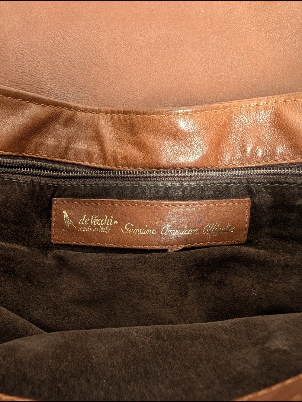 Vintage De Vecchi Genuine American Alligator Leather Shoulder Bag Made in Italy - Picture 8 of 8